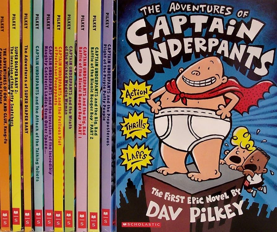 The Adventures of Captain Underpants Books 1-8 / Super